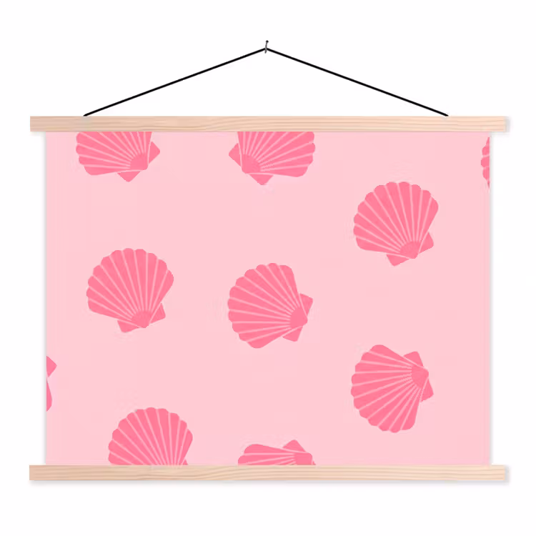 Schoolplaat - Schelp - Patroon - Zee - Modern - Roze — 1
