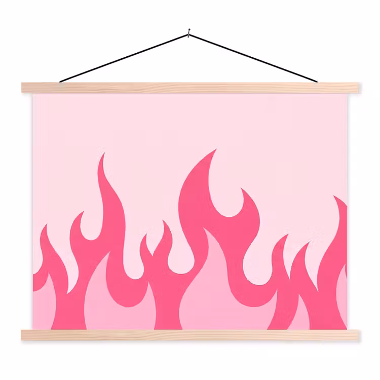 Schoolplaat - Vlammen - Patroon - Abstract - Modern - Roze — 1