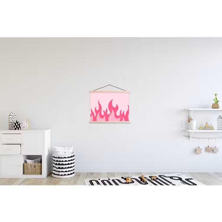 Schoolplaat - Vlammen - Patroon - Abstract - Modern - Roze — 3