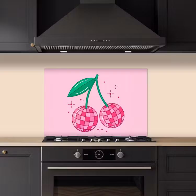 Spatscherm keuken - Decoratie - Disco-bal - Feest - Roze — 2