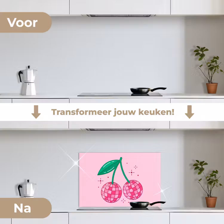 Spatscherm keuken - Decoratie - Disco-bal - Feest - Roze — 3