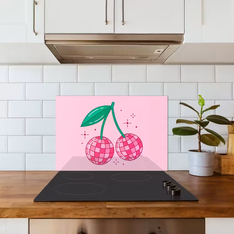 Spatscherm keuken - Decoratie - Disco-bal - Feest - Roze — 6