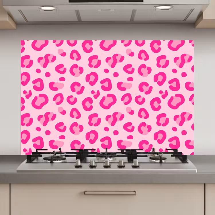Spatscherm keuken - Dierenprint - Patroon - Abstract - Modern - Roze — 1