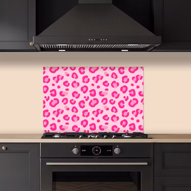 Spatscherm keuken - Dierenprint - Patroon - Abstract - Modern - Roze — 2