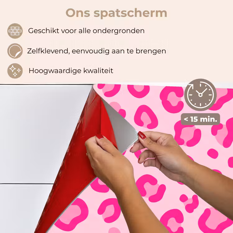 Spatscherm keuken - Dierenprint - Patroon - Abstract - Modern - Roze — 4