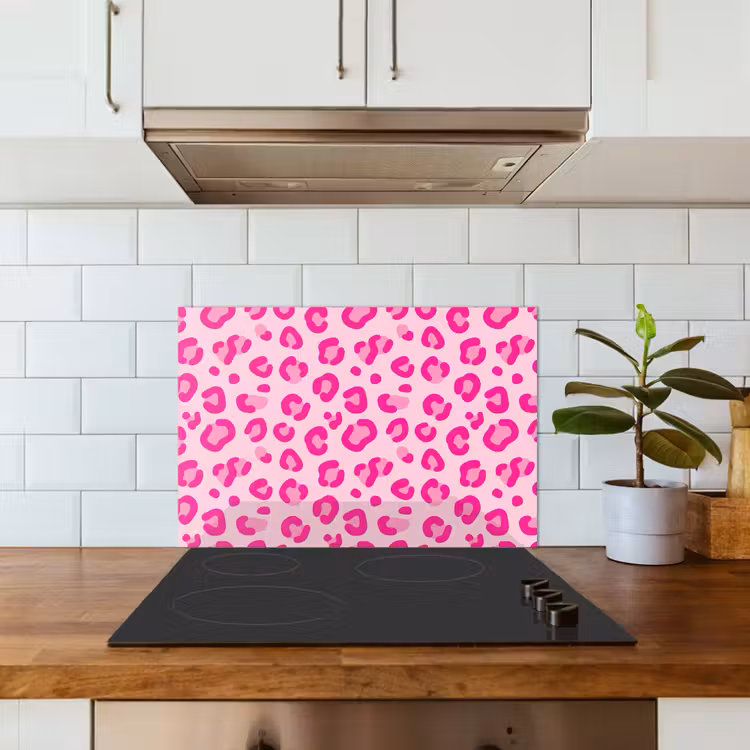 Spatscherm keuken - Dierenprint - Patroon - Abstract - Modern - Roze — 6