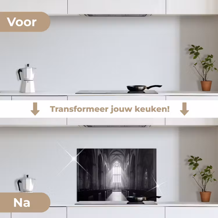 Spatscherm keuken - Kerk - Interieur - Lichtstralen - Architectuur - Klassiek — 3