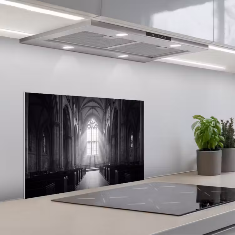 Spatscherm keuken - Kerk - Interieur - Lichtstralen - Architectuur - Klassiek — 5