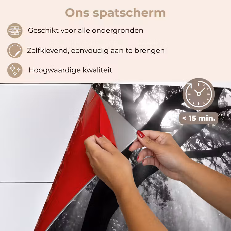 Spatscherm keuken - Mens - Hond - Natuur - Zwart-wit - Silhouet — 4