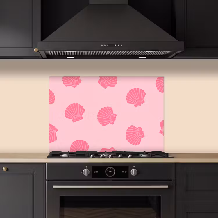 Spatscherm keuken - Schelp - Patroon - Zee - Modern - Roze — 2