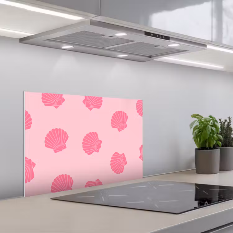Spatscherm keuken - Schelp - Patroon - Zee - Modern - Roze — 5