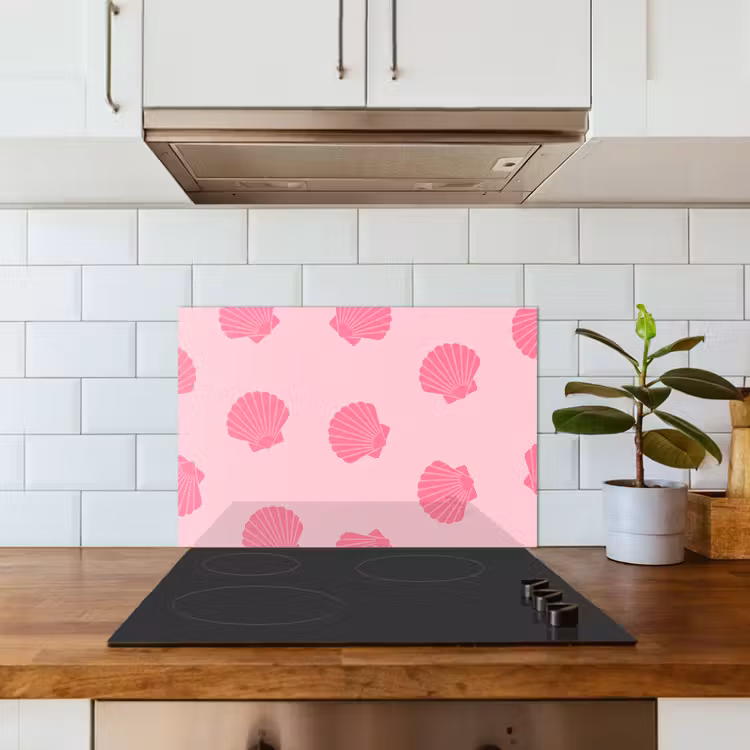 Spatscherm keuken - Schelp - Patroon - Zee - Modern - Roze — 6
