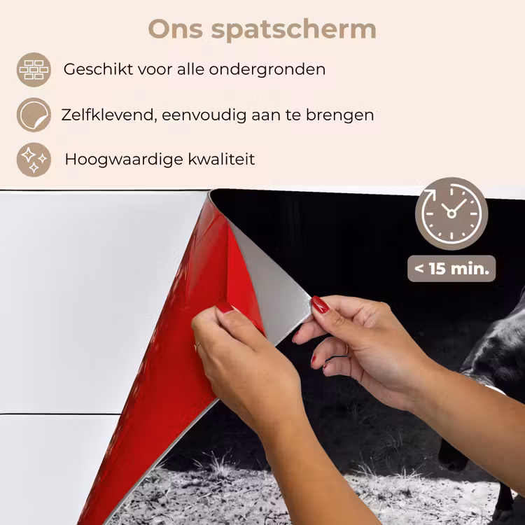 Spatscherm keuken - Stier - Schaduw - Dieren - Contrast - Zwart-wit — 4