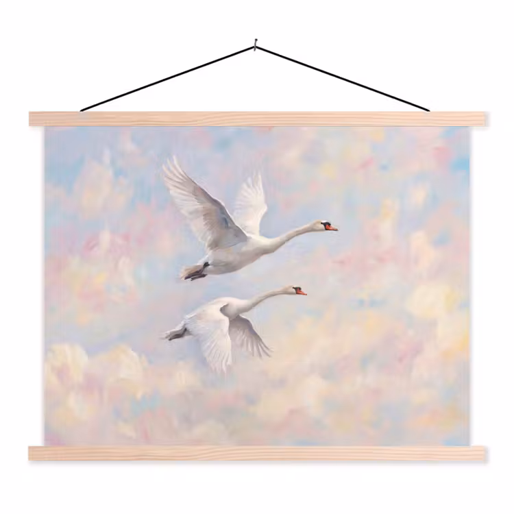 Schoolplaat - Vogel - Vliegend - Lucht - Modern - Pastel — 1