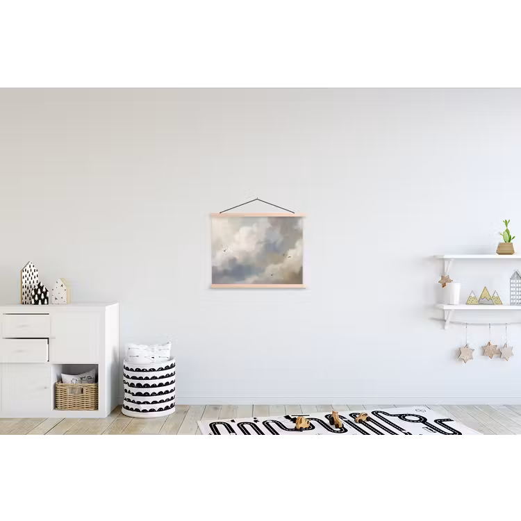 Schoolplaat - Vogel - Wolken - Natuur - Modern - Grijs — 3