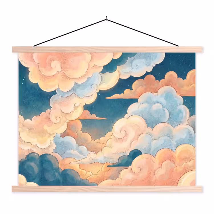 Schoolplaat - Wolk - Lucht - Natuur - Illustratief - Oranje — 1