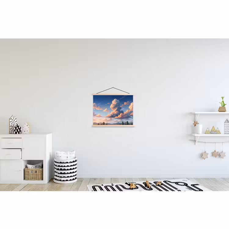 Schoolplaat - Wolken - Daghemel - Natuur - Illustratie - Oranje — 3