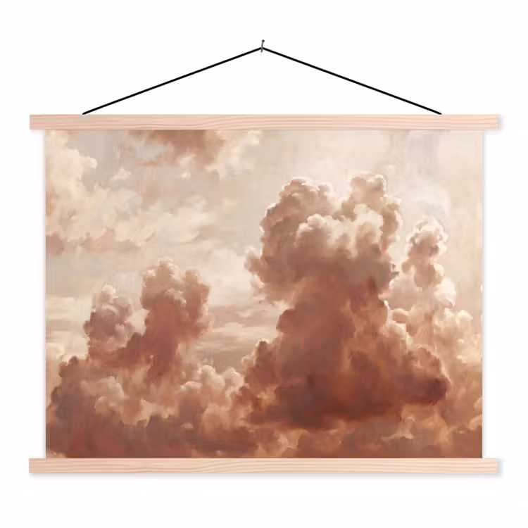 Schoolplaat - Wolken - Lucht - Natuur - Modern - Bruin — 1