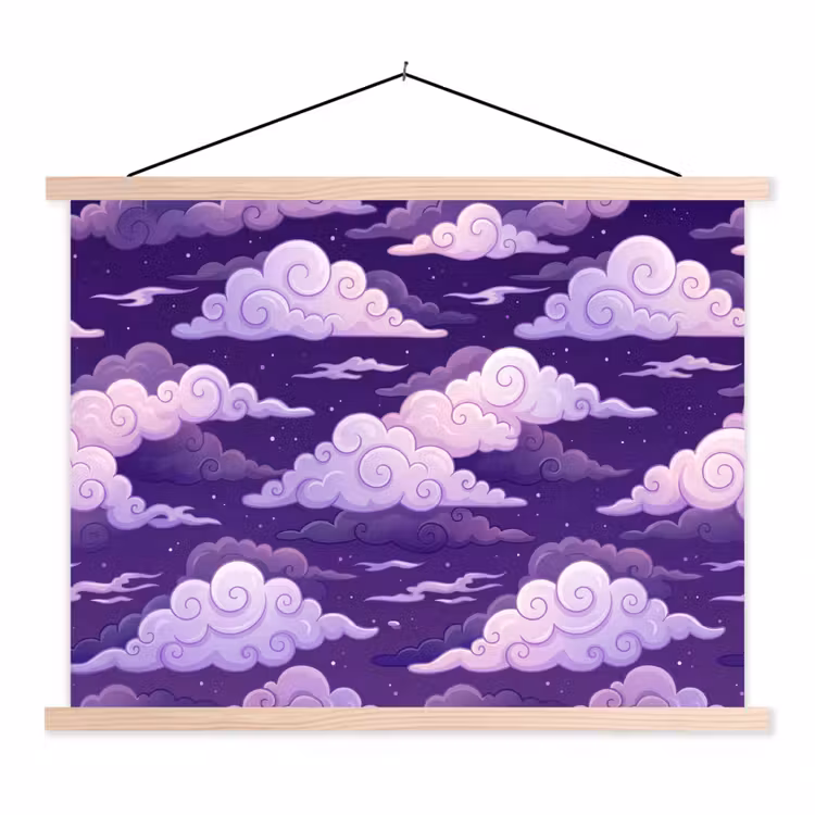 Schoolplaat - Wolken - Nacht - Natuur - Abstract - Paars — 1