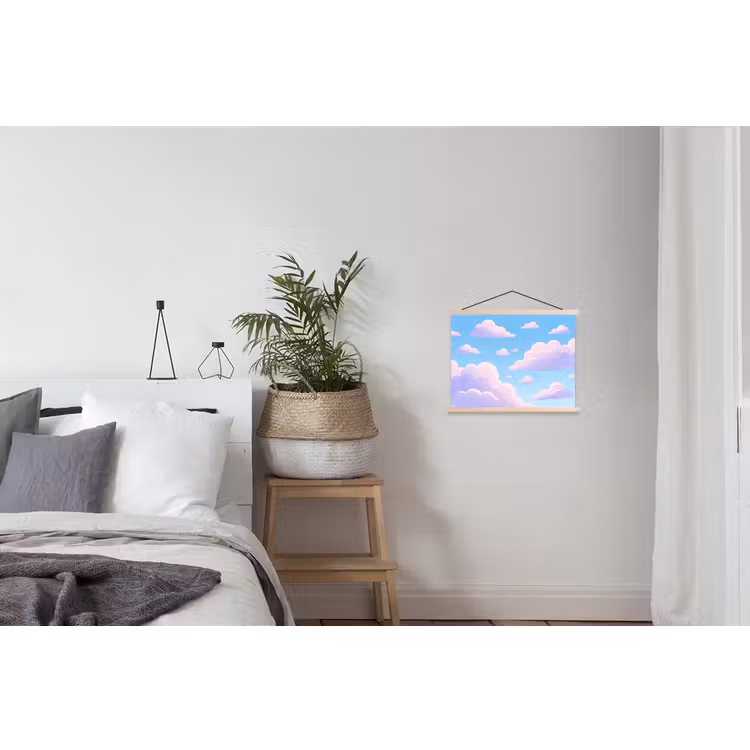 Schoolplaat - Wolken - Roze - Blauw - Natuur - Modern — 2