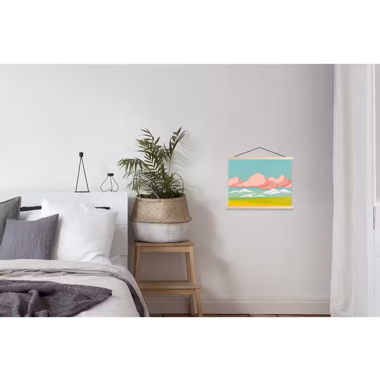 Schoolplaat - Wolken - Roze - Natuur - Modern - Pastel — 2