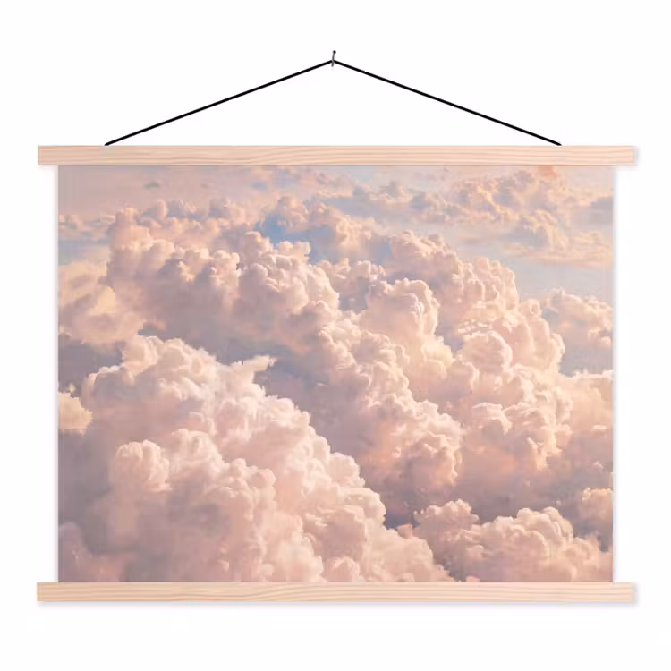 Schoolplaat - Wolken - Zonsondergang - Natuur - Pastel - Roze — 1