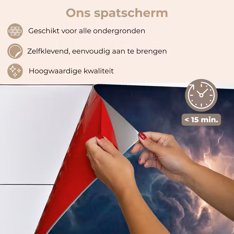 Spatscherm keuken - Bliksem - Storm - Natuur - Donker — 4