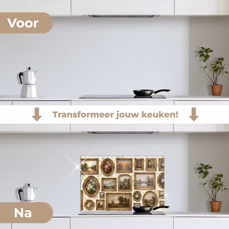 Spatscherm keuken - Bloemen - Roze - Stilleven - Klassiek — 3