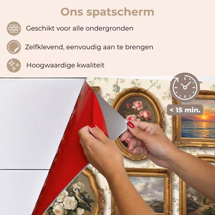 Spatscherm keuken - Bloemen - Roze - Stilleven - Klassiek — 4