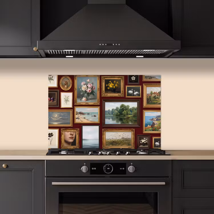 Spatscherm keuken - Bloemen - Vaas - Klassiek - Kunst - Rood — 2