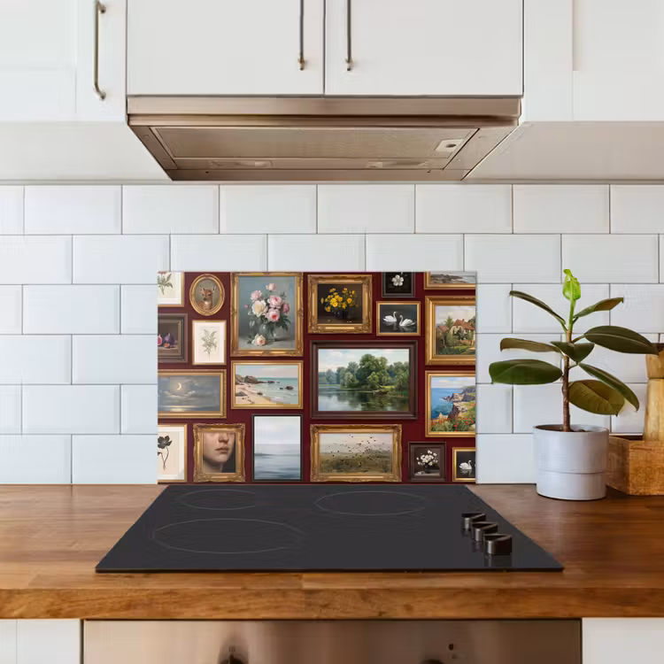 Spatscherm keuken - Bloemen - Vaas - Klassiek - Kunst - Rood — 6