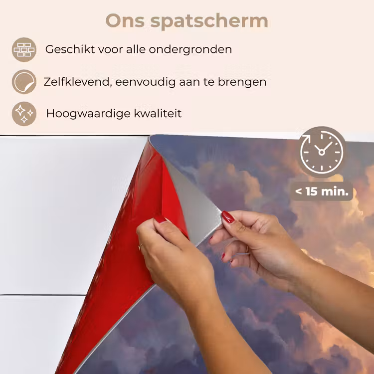 Spatscherm keuken - Boot - Zonsondergang - Zee - Natuur - Goud — 4