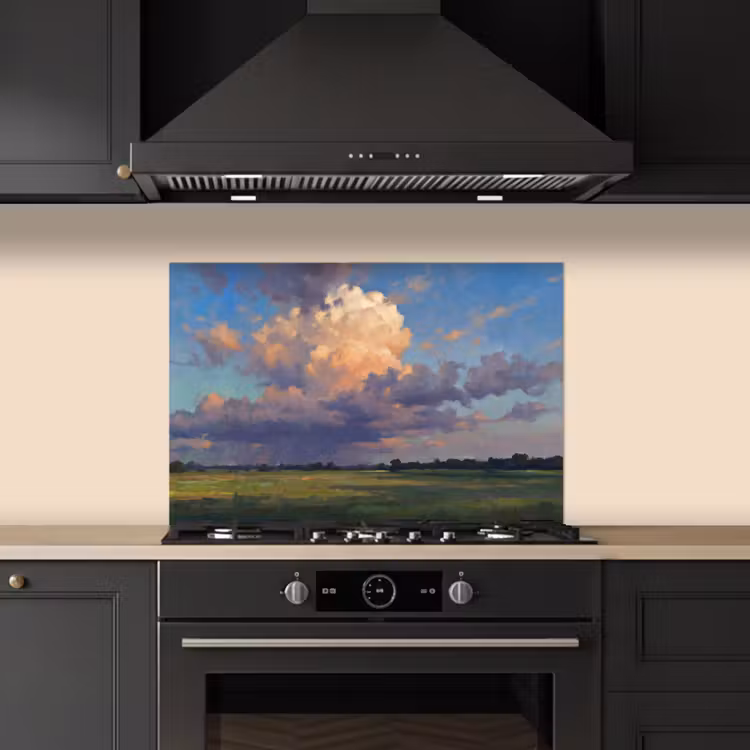 Spatscherm keuken - Lucht - Wolken - Landschap - Modern - Oranje — 2