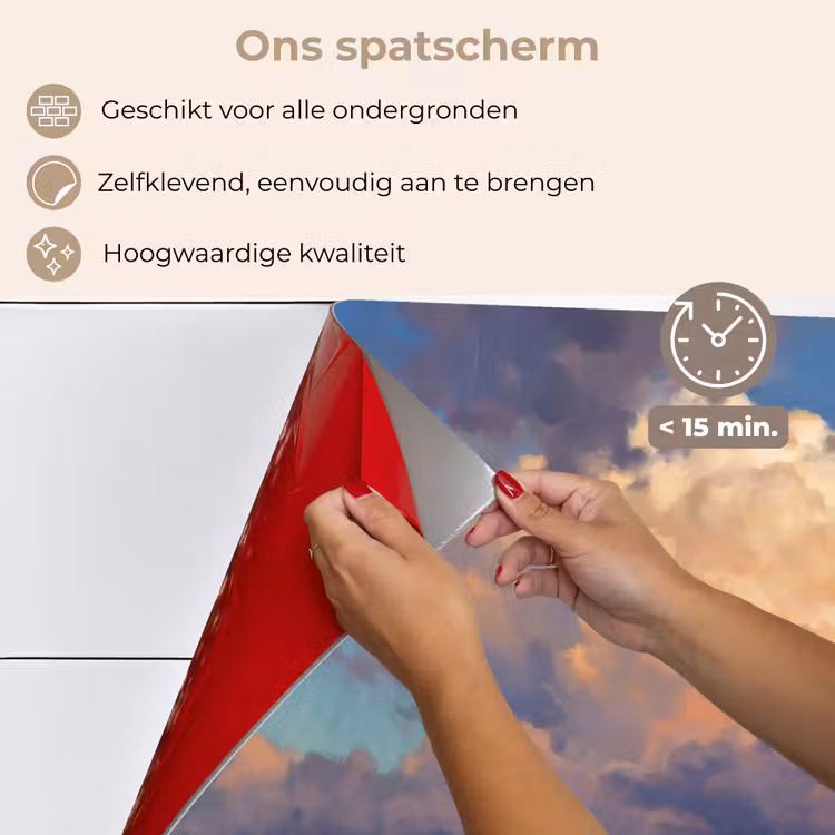 Spatscherm keuken - Lucht - Wolken - Landschap - Modern - Oranje — 4