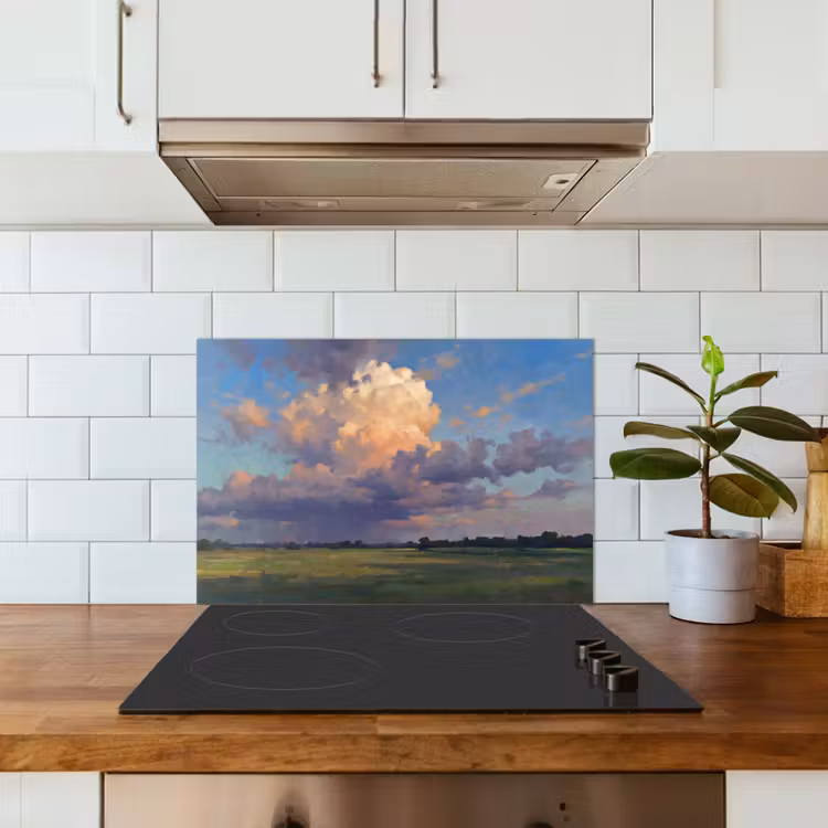 Spatscherm keuken - Lucht - Wolken - Landschap - Modern - Oranje — 6