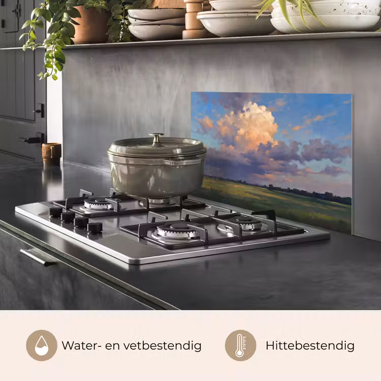 Spatscherm keuken - Lucht - Wolken - Landschap - Modern - Oranje — 7