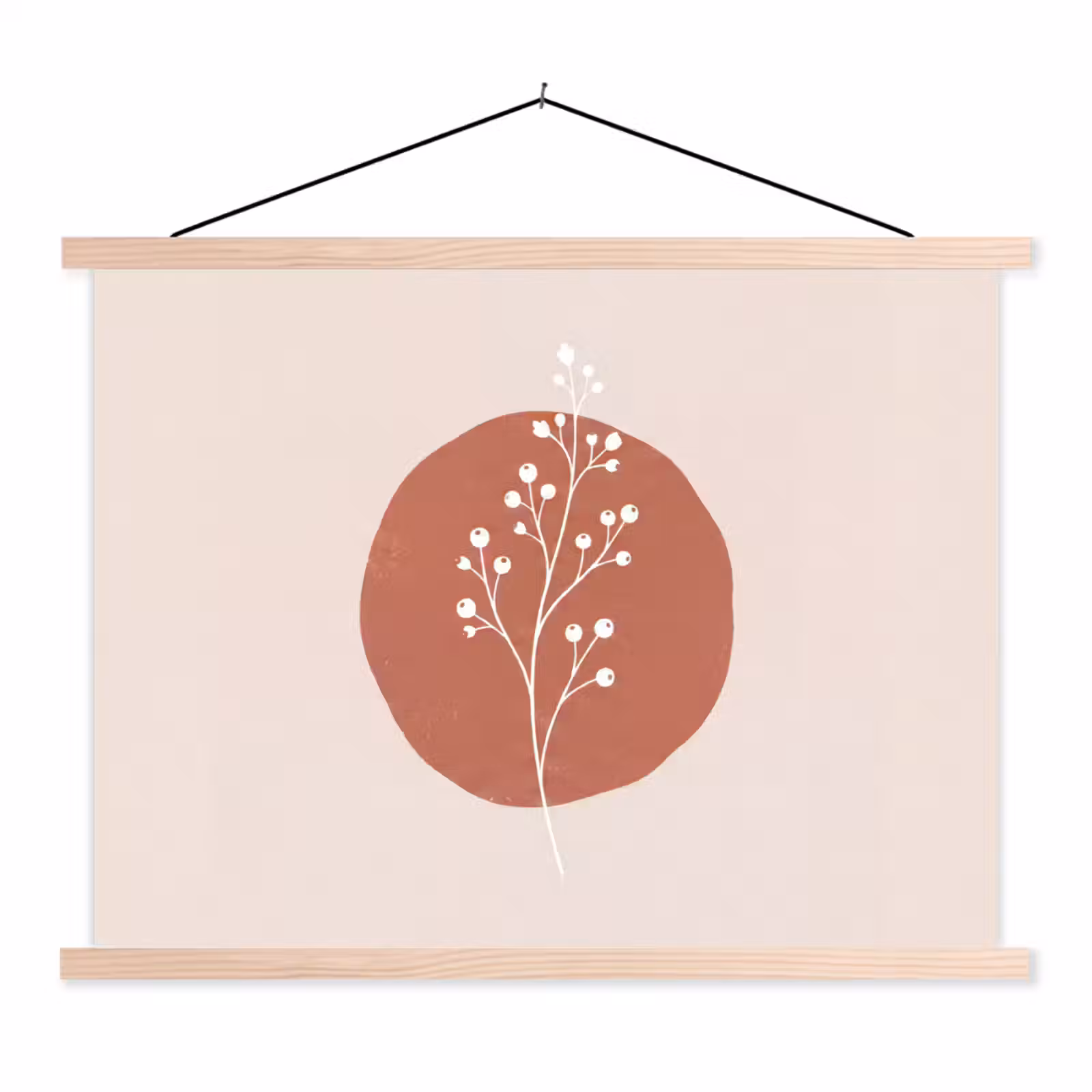 Schoolplaat - Plant - Tak - Abstract - Modern - Wit — 1