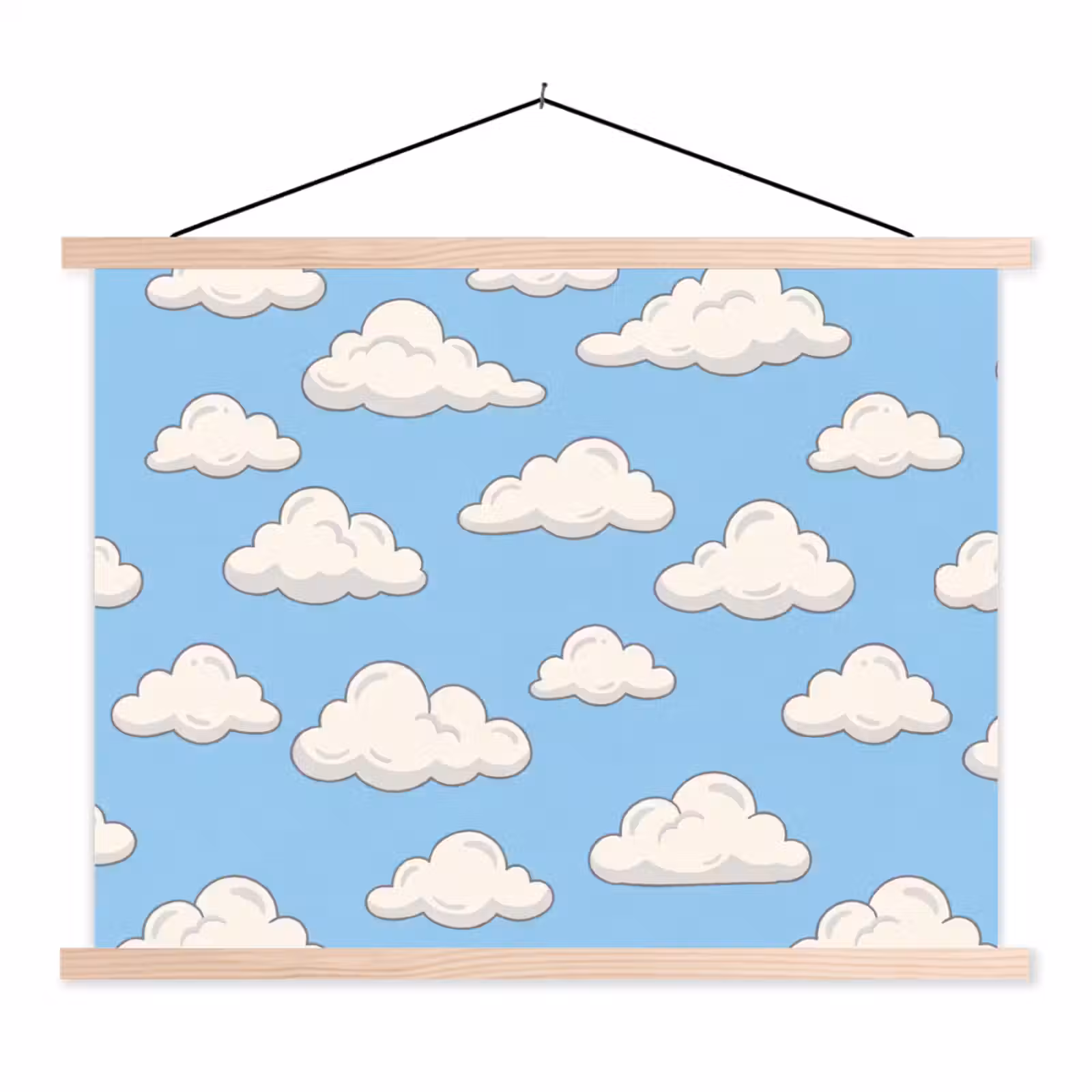 Schoolplaat - Wolk - Cartoon - Lucht - Blauw - Wit — 1
