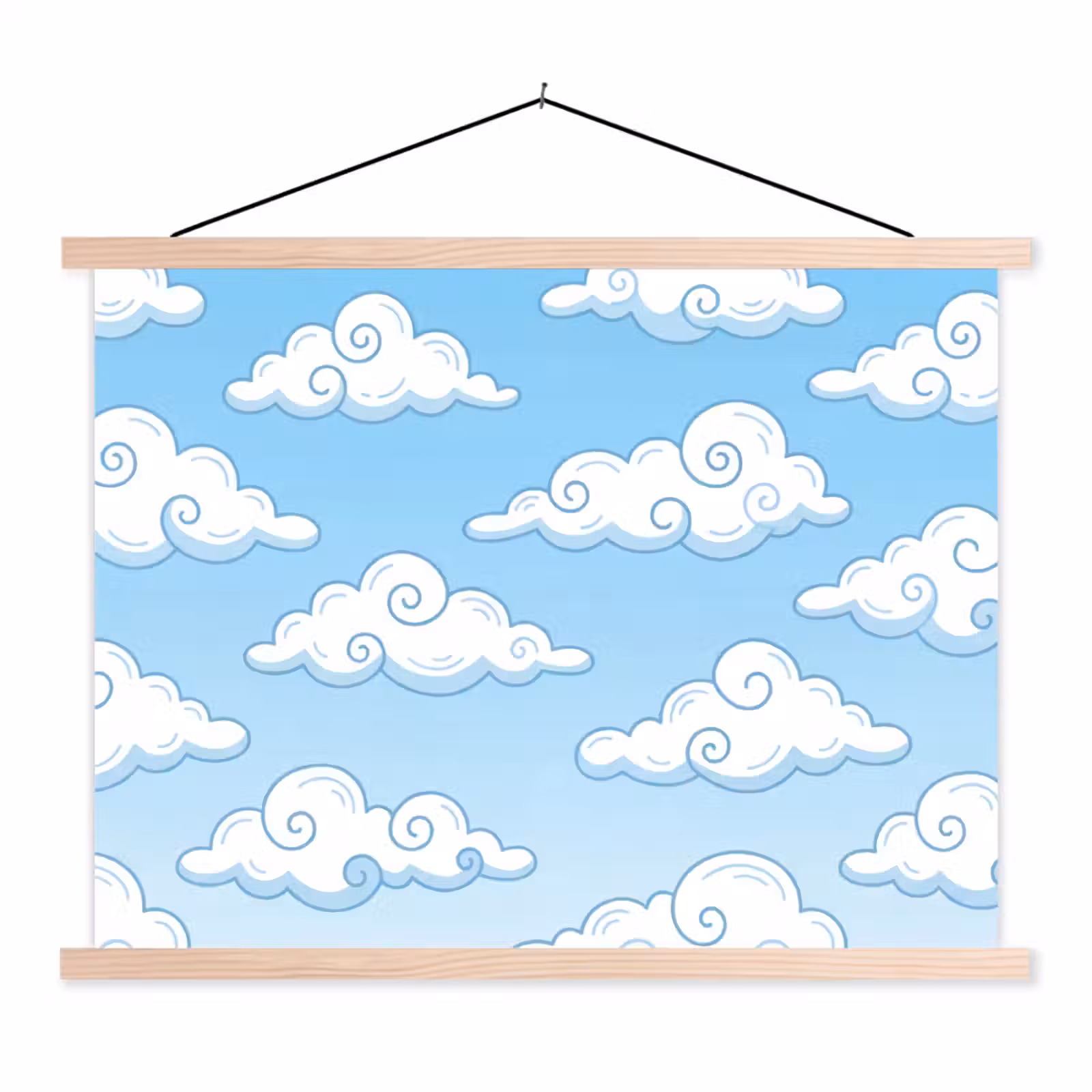 Schoolplaat - Wolk - Lucht - Cartoon - Blauw - Wit — 1