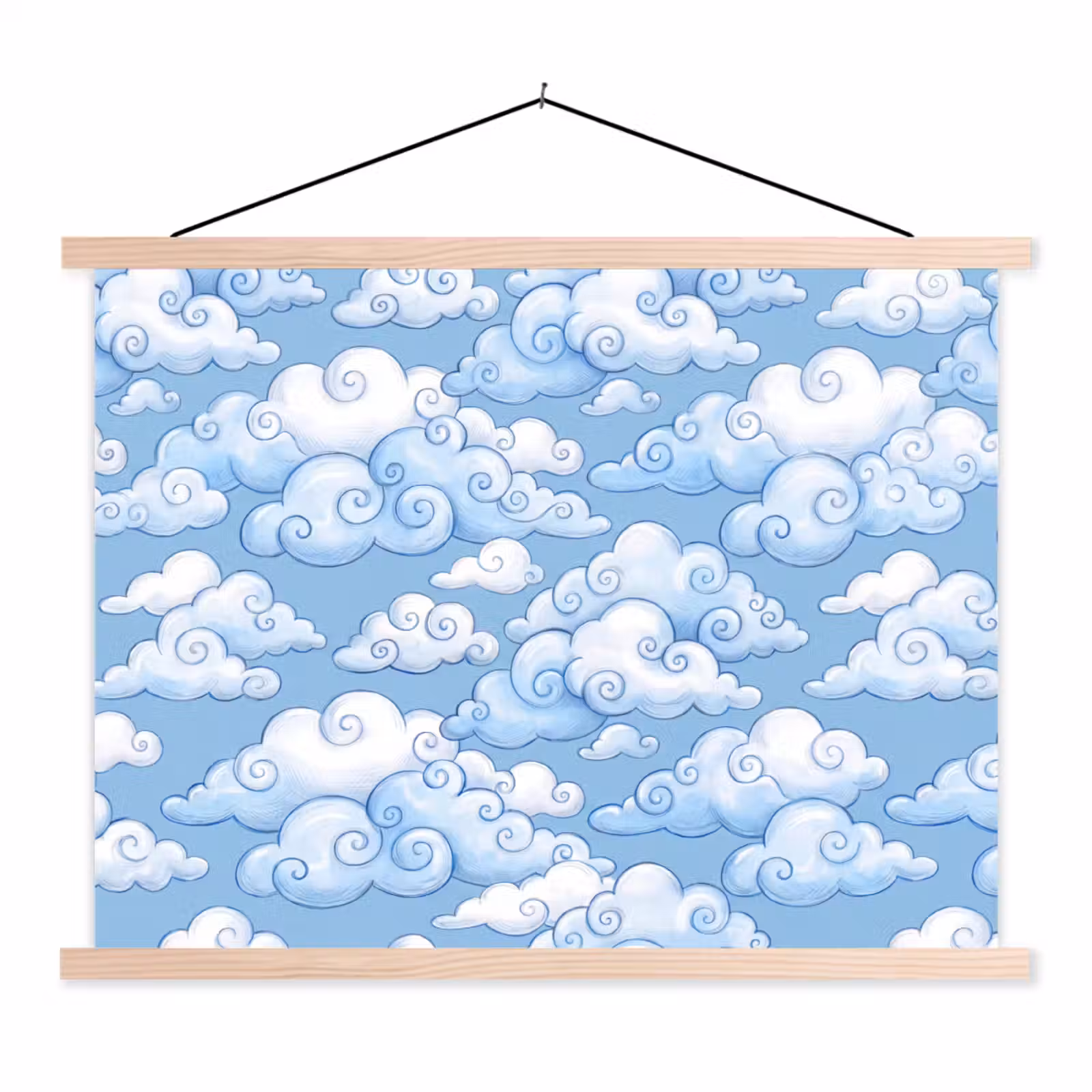 Schoolplaat - Wolken - Patroon - Hemel - Illustratie - Wit — 1