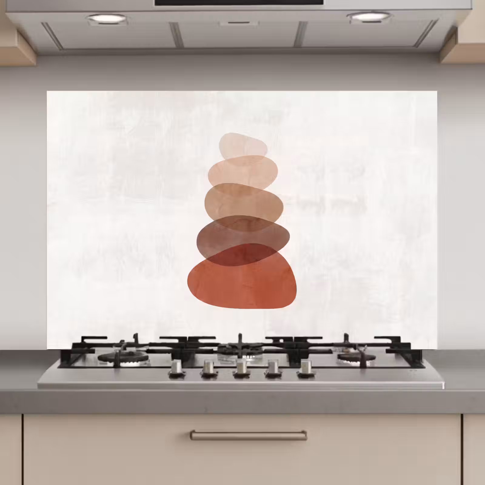 Spatscherm keuken - Abstractie - Gestapeld - Balans - Modern - Aardetinten — 1