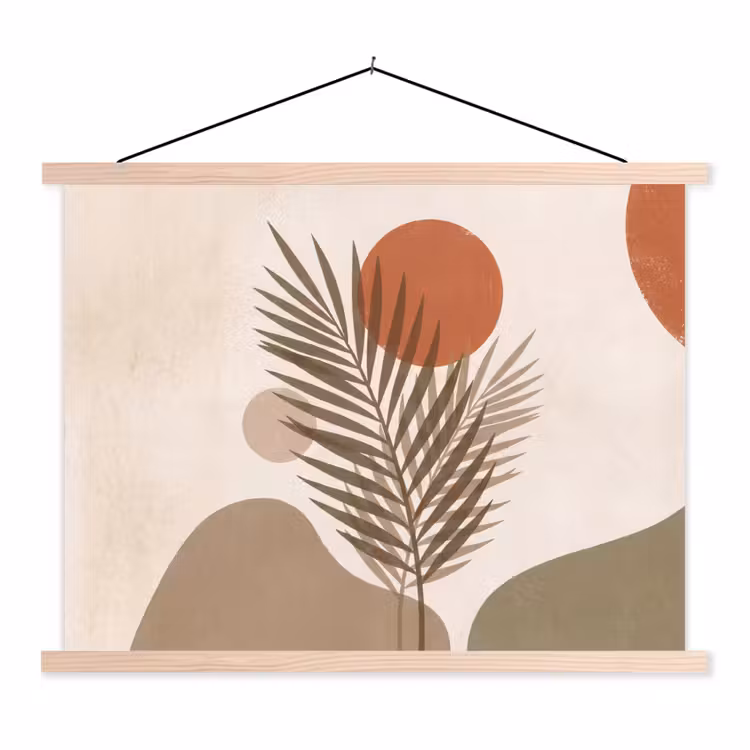 Schoolplaat - Planten - Bladeren - Abstract - Modern - Beige — 1