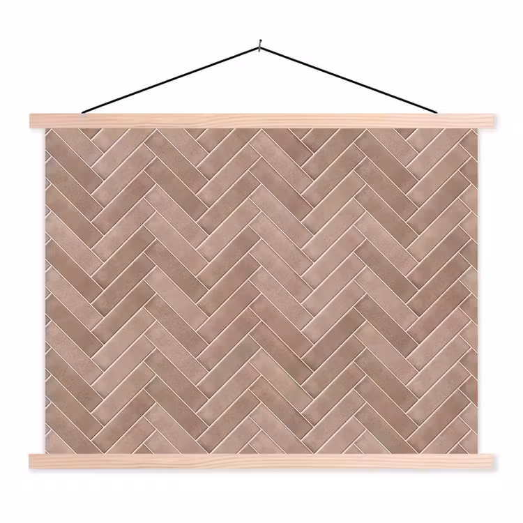 Schoolplaat - Visgraat - Wandtegel - Oudroze - Terracotta — 1