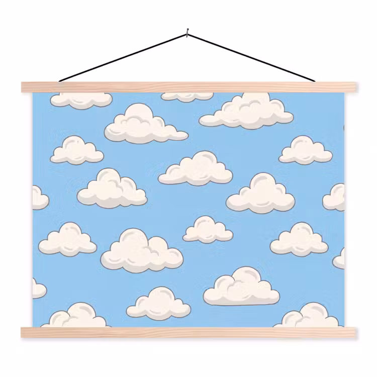 Schoolplaat - Wolk - Cartoon - Lucht - Blauw - Wit — 1