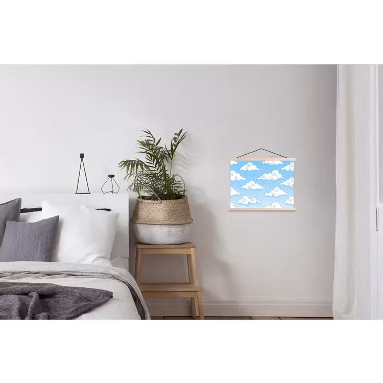 Schoolplaat - Wolk - Lucht - Cartoon - Blauw - Wit — 2
