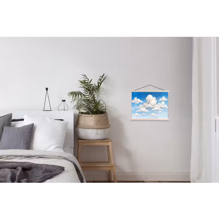 Schoolplaat - Wolken - Blauwe lucht - Natuur - Modern - Wit — 2