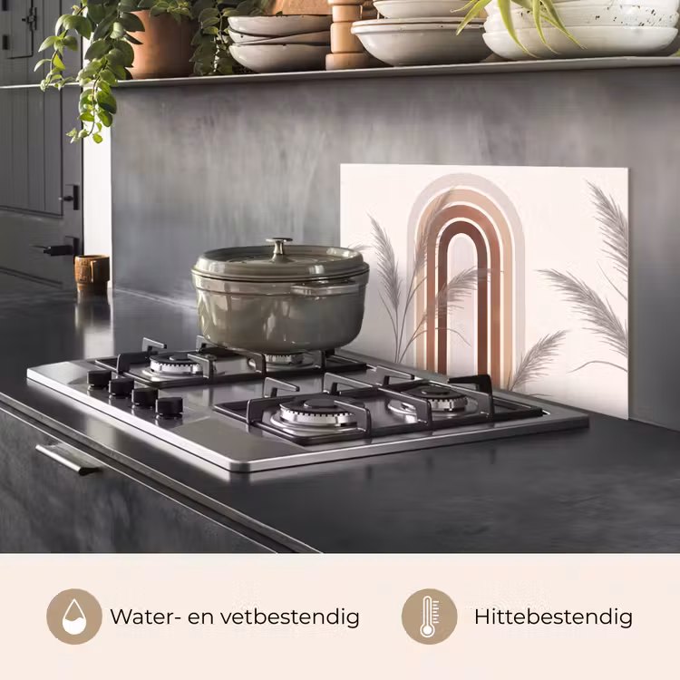 Spatscherm keuken - Abstract - Bogen - Plant - Boho - Beige — 7