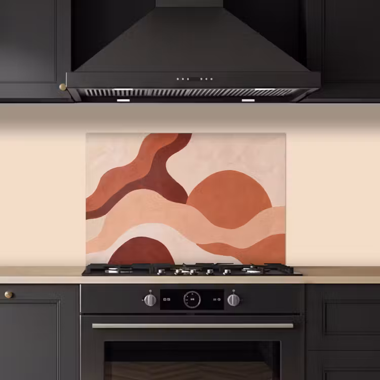 Spatscherm keuken - Abstract - Vormen - Organisch - Aardetinten - Modern — 2