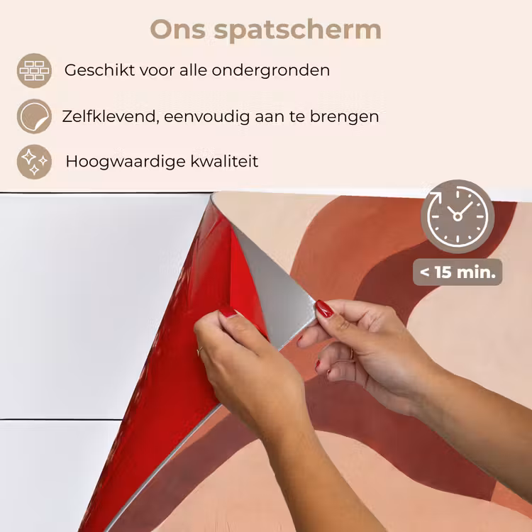 Spatscherm keuken - Abstract - Vormen - Organisch - Aardetinten - Modern — 4