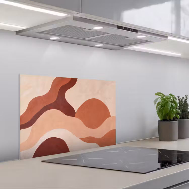 Spatscherm keuken - Abstract - Vormen - Organisch - Aardetinten - Modern — 5
